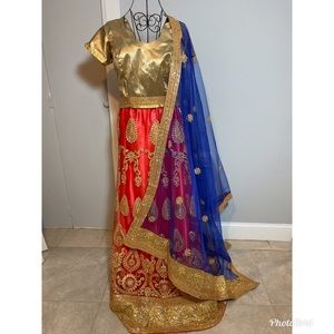 Beautiful vibrant lehenga Indian ethnic wear